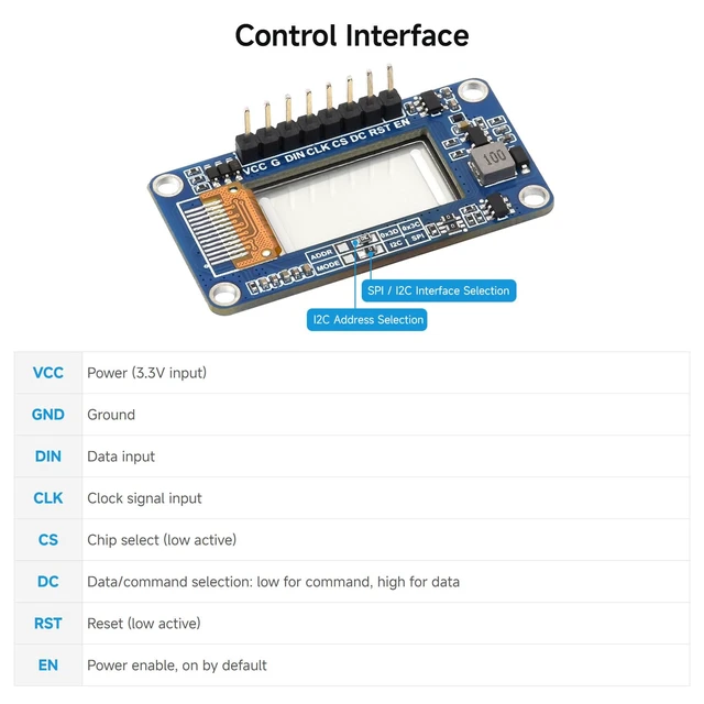 Alt view image 5 of 7 - 0.96inch Transparent OLED Display Module, 128 × 64, SPI/I2C