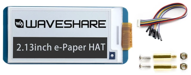 Main image of 2.13inch E-Paper Display HAT Compatible with Raspberry Pi 5/4B/3B/Zero/Zero W/Zero 2W/Pico/Pico W/Pico WH/Jetson Nano, 250x122 Resolution Black/White Dual-Color