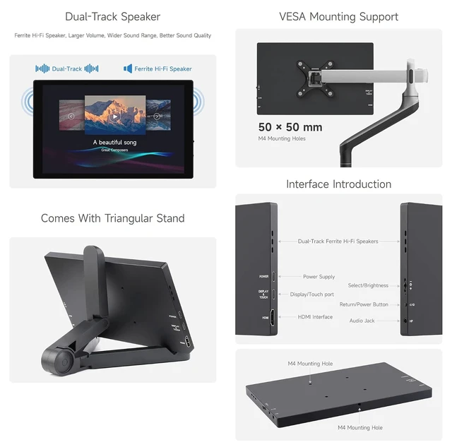 Alt view image 7 of 7 - 8inch Capacitive Touch Display, 1280×800 Resolution, Supports All Versions of Raspberry Pi, Supports Jetson Nano, VisionFive2, PC and Smartphone