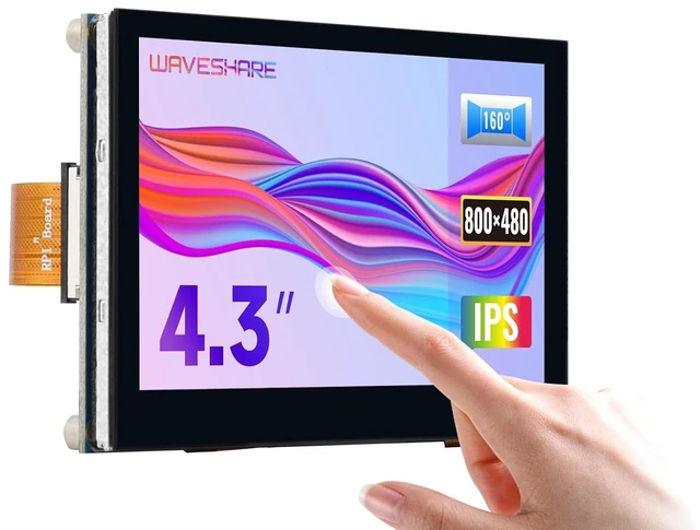 Main image of 4.3inch QLED Display, Compatible with Raspberry Pi 5/4B/3B+/3A+/3B/2B/B+/A+/CM3/3+/4, DSI Interface, 800 × 480 Resolution, Integrated Structure,