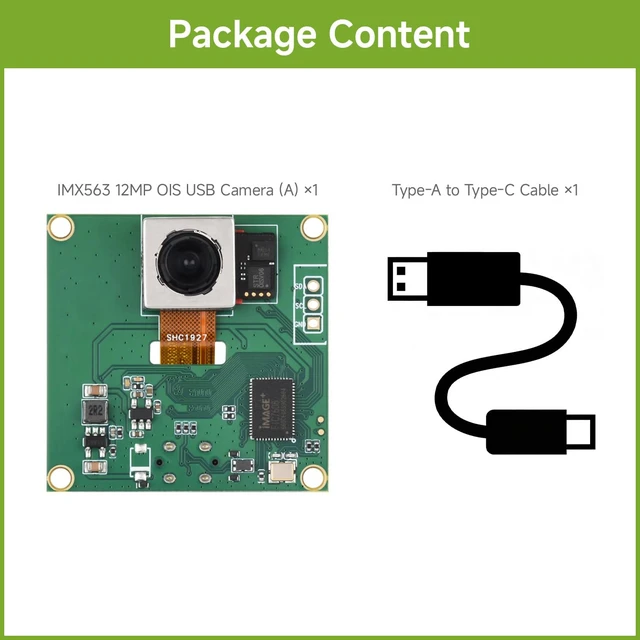 Alt view image 2 of 7 - IMX563 12MP OIS USB Camera (A), Autofocus, USB 2.0 Type-C Port