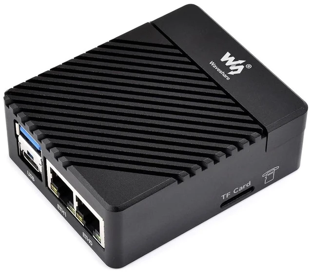 Main image of Mini Dual Gigabit Ethernet Base Board, Mini-Computer Kit, Compatible with Raspberry Pi Compute Module 5 (NOT Included), for All Variants of CM5, Comes with Case and Power Supply
