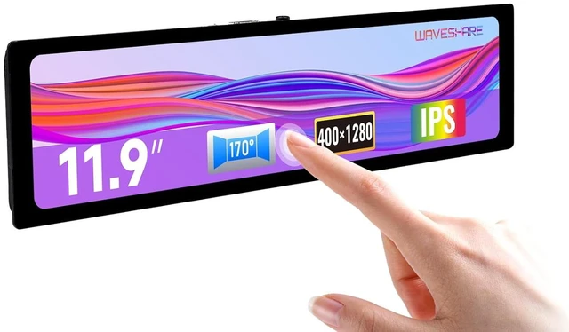 Main image of 11.9inch Capacitive Touch Display Compatible with Raspberry Pi 5/4B/3B/Zero/Zero W/Zero 2W/Pico/Pico W/Pico WH, 320×1480 Resolution IPS DSI Interface
