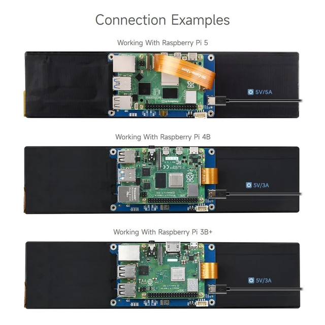 Alt view image 5 of 7 - 11.9inch Capacitive Touch Display Compatible with Raspberry Pi 5/4B/3B/Zero/Zero W/Zero 2W/Pico/Pico W/Pico WH, 320×1480 Resolution IPS DSI Interface