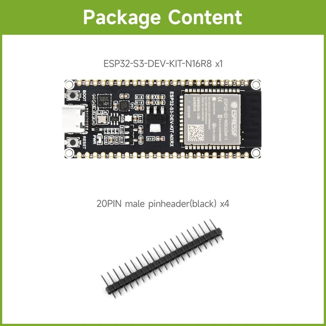Alt view image 2 of 7 - ESP32-S3 Microcontroller, 2.4GHz Wi-Fi Development Board, 240MHz Dual Core Processor, ESP32-S3-WROOM-1 Module, 16MB Flash, Without Header