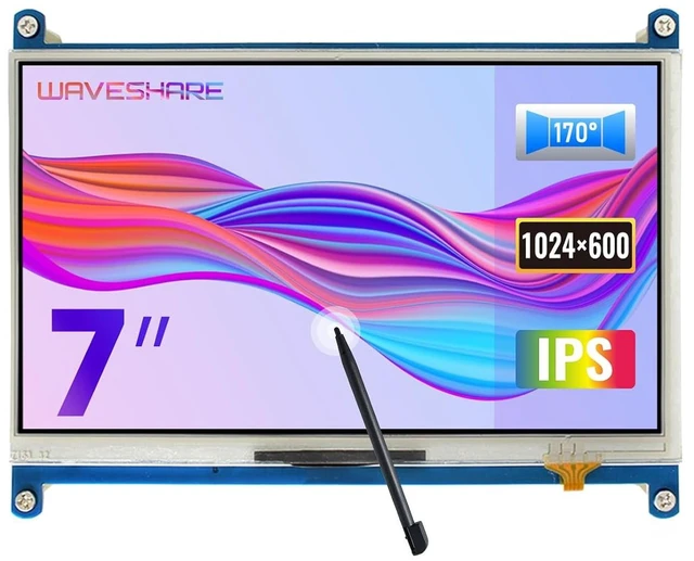 Main image of 7inch Resistive Touch Screen LCD Compatible with Raspberry Pi 4B/3B+/3A+/2B/B+/A+/Zero/Zero W/WH/Zero 2W CM3+/4 Series Boards 1024×600 Resolution HDMI IPS Supports Windows