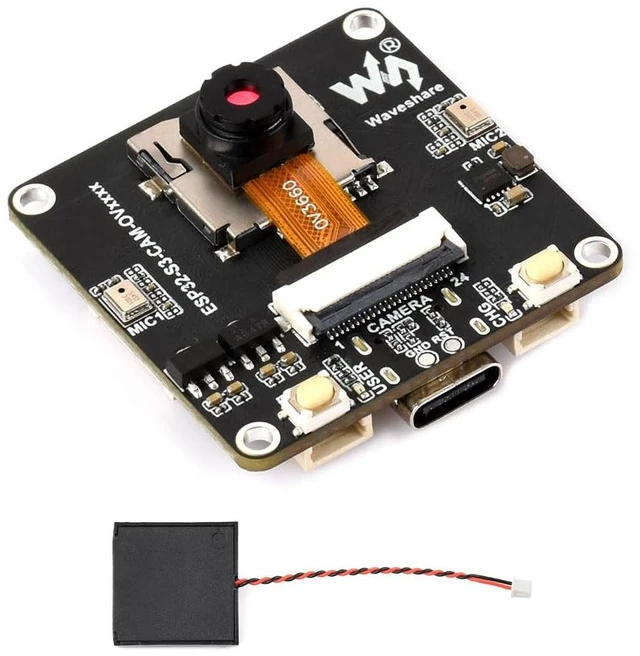 Main image of ESP32-S3 AIoT Camera Development Board, Integrated Audio Input and Output Module, Supports Connecting External Display, Image Capture & Recognition and AI Speech Interaction Support, OV3660