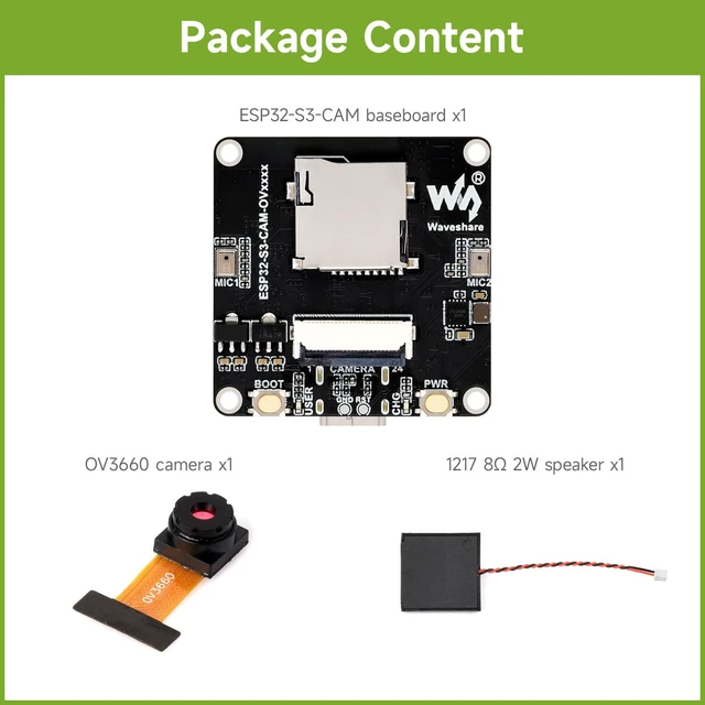 Alt view image 2 of 7 - ESP32-S3 AIoT Camera Development Board, Integrated Audio Input and Output Module, Supports Connecting External Display, Image Capture & Recognition and AI Speech Interaction Support, OV3660