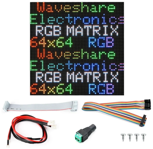 Main image of RGB Full-Color LED Matrix Panel, 2mm Pitch, 64 × 64 Pixels, Adjustable Brightness, GOB Version