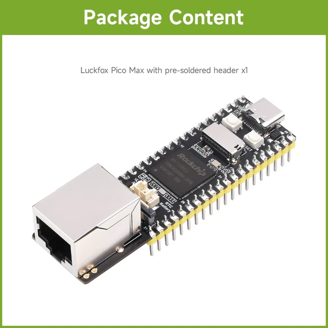 Alt view image 2 of 6 - Luckfox Pico Max RV1106 Linux Micro Development Board, Integrates ARM Cortex-A7/RISC-V MCU/NPU/ISP Processors-256MB Memory, with Pre-soldered Header