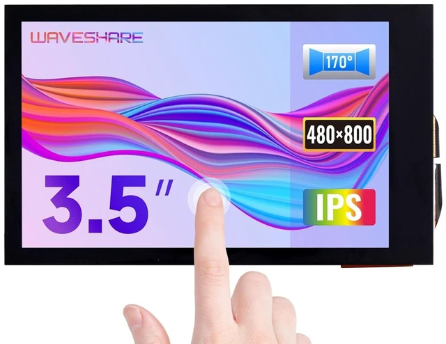 Main image of 3.5inch IPS Capacitive Touch LCD Display, Compatible with Raspberry Pi 5/4B/3B/Zero/Zero W/Zero 2W/Pico/Pico W/Pico WH, 480×800, Adjustable Brightness