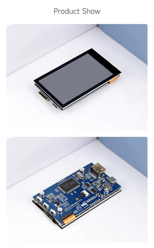 Alt view image 7 of 7 - 3.5inch IPS Capacitive Touch LCD Display, Compatible with Raspberry Pi 5/4B/3B/Zero/Zero W/Zero 2W/Pico/Pico W/Pico WH, 480×800, Adjustable Brightness