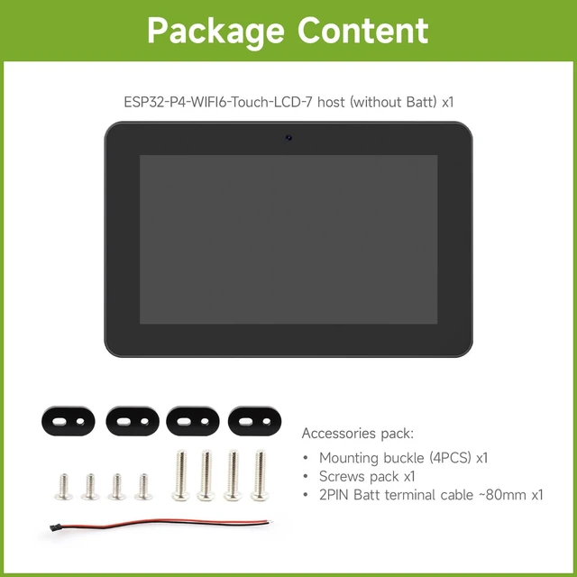 Alt view image 2 of 7 - ESP32-P4-WIFI6 7inch HMI All-in-One Touch Display Development Board, 10-Point Touch, 720 × 1280 Resolution, with Dual Microphones and Speaker, Supports Wi-Fi 6 and BLE 5, Without BAT