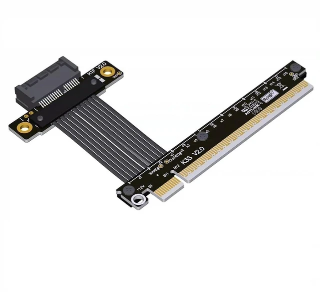 Main image of PCIe 5.0 x16 to x1 Extension Cable 32 Gbps HighSpeed Riser Support Network Card, USB Card, Capture Card, SSD Adapter Card (K31SF-BK,25CM)