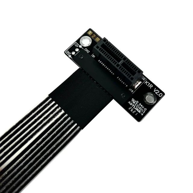 Alt view image 5 of 5 - PCIe 5.0 x16 to x1 Extension Cable 32 Gbps HighSpeed Riser Support Network Card, USB Card, Capture Card, SSD Adapter Card (K31SR-BK-F2,25CM)
