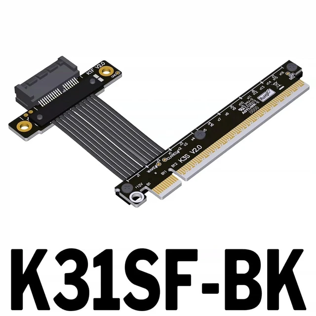 Alt view image 2 of 5 - PCIe 5.0 x16 to x1 Extension Cable 32 Gbps HighSpeed Riser Support Network Card, USB Card, Capture Card, SSD Adapter Card (K31SF-BK,25CM)