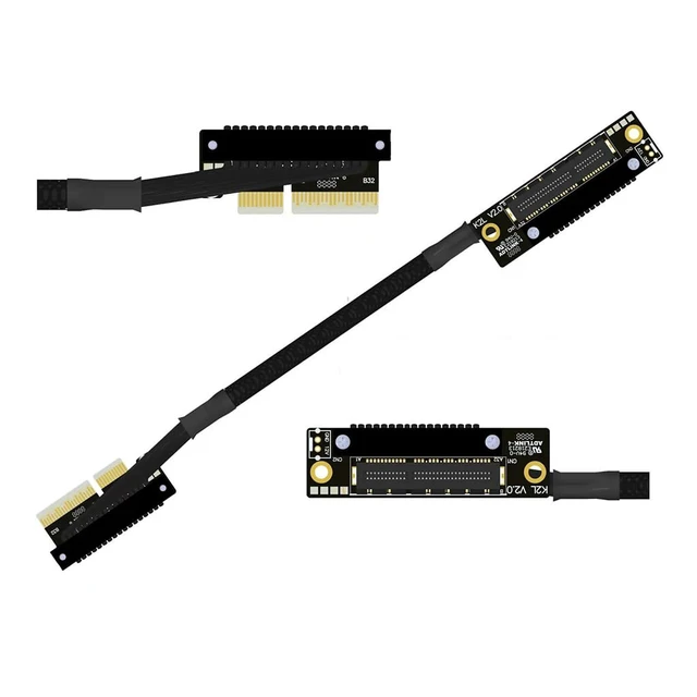 Main image of K22U PCIe 5.0 x4 Extension Cable Dual Reverse Side-Angled, Gen5 128Gbps High-Speed for Network Card SSD USB Card (30CM,K22UL-TL)