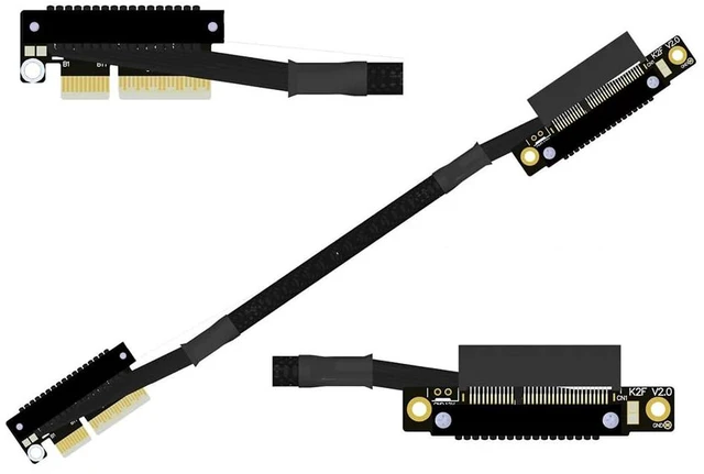 Main image of K22U PCIe 5.0 x4 Extension Cable Dual Reverse Side-Angled, Gen5 128Gbps High-Speed for Network Card SSD USB Card (30CM,K22UF-TR)