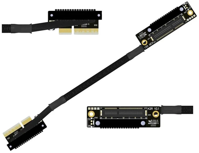 Main image of K22U PCIe 5.0 x4 Extension Cable Dual Reverse Side-Angled, Gen5 128Gbps High-Speed for Network Card SSD USB Card (30CM,K22UR-TL)