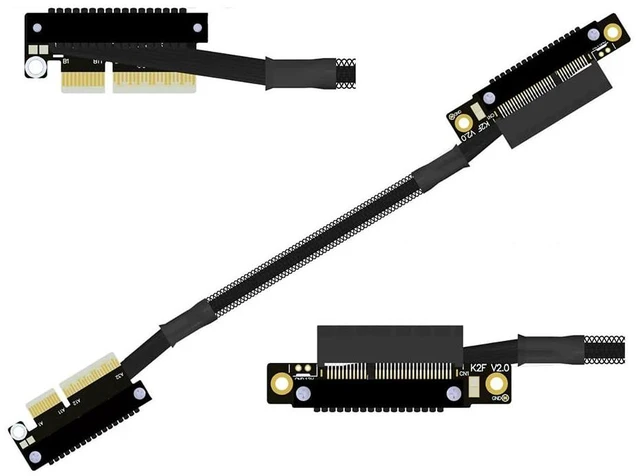 Main image of K22U PCIe 5.0 x4 Extension Cable Dual Reverse Side-Angled, Gen5 128Gbps High-Speed for Network Card SSD USB Card (30CM,K22UF-RR)