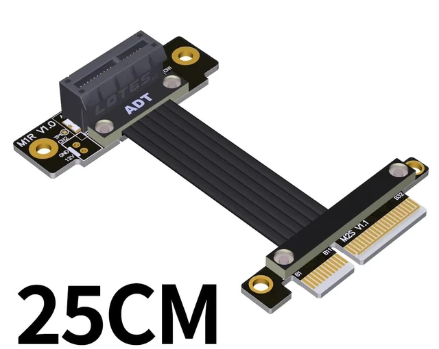 Alt view image 3 of 5 - PCI-E 4.0 x4 to x1 Extension Cable Gen4 16G/BPS Adapter for PCI Express X1 SSD Card Network Card (M21SR,25CM)
