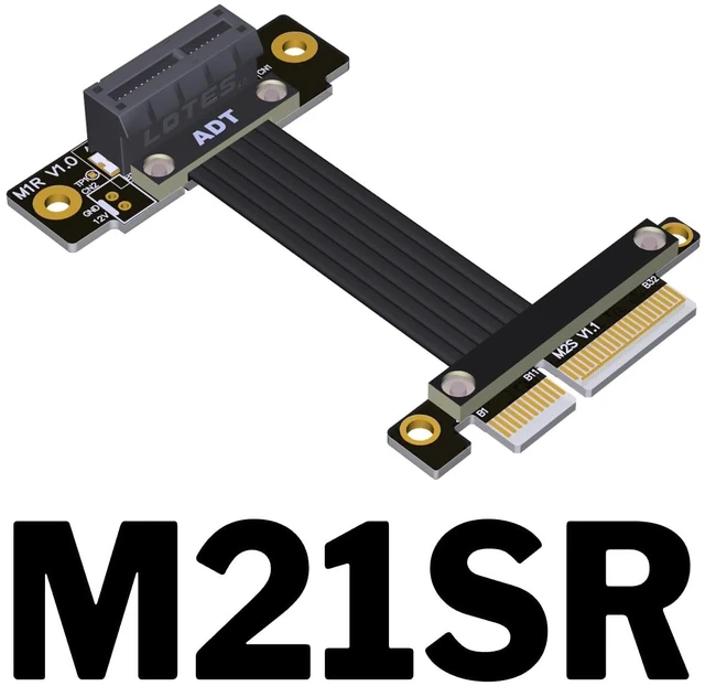 Alt view image 2 of 5 - PCI-E 4.0 x4 to x1 Extension Cable Gen4 16G/BPS Adapter for PCI Express X1 SSD Card Network Card (M21SR,25CM)