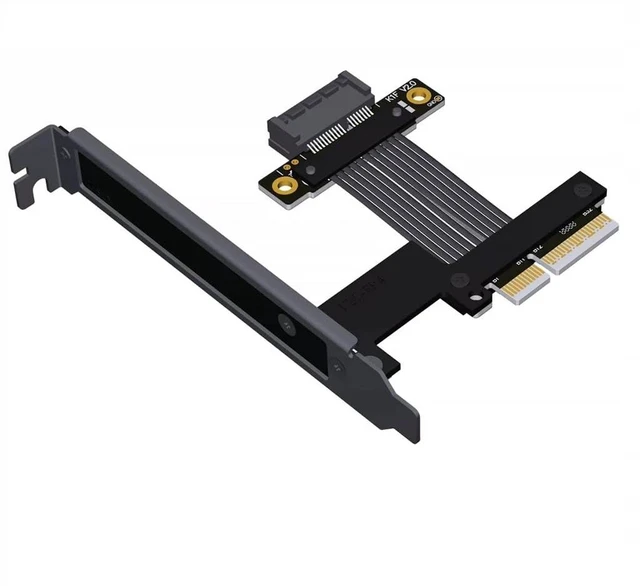 Main image of PCIe 5.0 x4 to x1 Extension Cable 32 Gbps HighSpeed Riser Support Network Card, USB Card, Capture Card, SSD Adapter Card (K21SF-BK-F2,25CM)