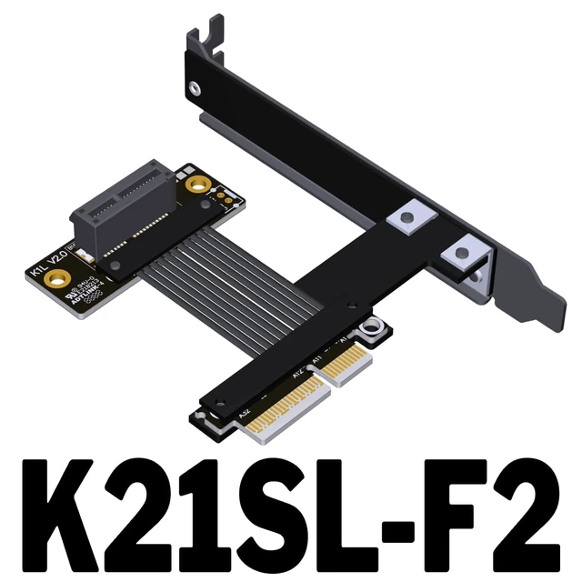 Alt view image 2 of 7 - PCIe 5.0 x4 to x1 Extension Cable 32 Gbps HighSpeed Riser Support Network Card, USB Card, Capture Card, SSD Adapter Card (K21SL-BK-F2,25CM)