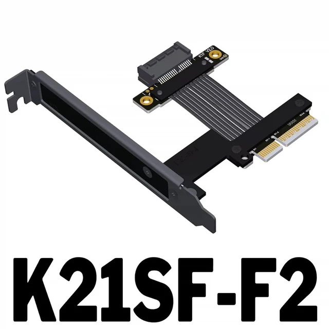 Alt view image 2 of 7 - PCIe 5.0 x4 to x1 Extension Cable 32 Gbps HighSpeed Riser Support Network Card, USB Card, Capture Card, SSD Adapter Card (K21SF-BK-F2,25CM)