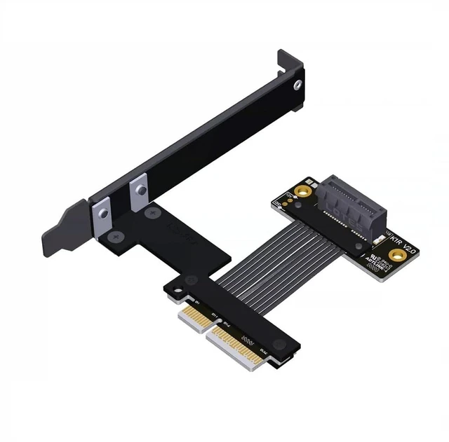 Main image of PCIe 5.0 x4 to x1 Extension Cable 32 Gbps HighSpeed Riser Support Network Card, USB Card, Capture Card, SSD Adapter Card (K21SR-BK-F2,25CM)