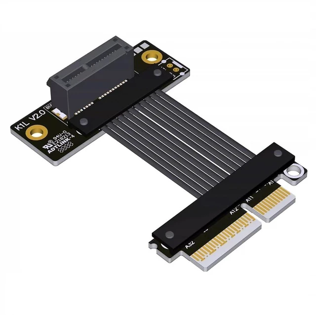 Main image of PCIe 5.0 x4 to x1 Extension Cable 32 Gbps HighSpeed Riser Support Network Card, USB Card, Capture Card, SSD Adapter Card (K21SL-BK,25CM)