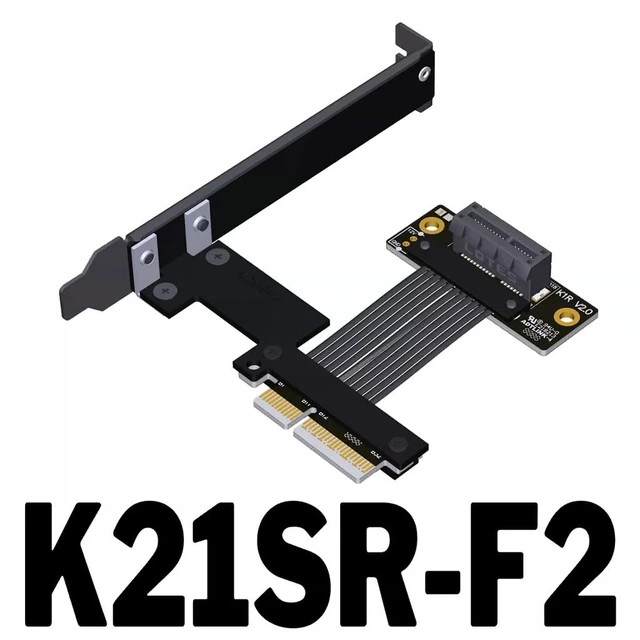Alt view image 2 of 7 - PCIe 5.0 x4 to x1 Extension Cable 32 Gbps HighSpeed Riser Support Network Card, USB Card, Capture Card, SSD Adapter Card (K21SR-BK-F2,25CM)