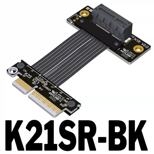 Alt view image 2 of 7 - PCIe 5.0 x4 to x1 Extension Cable 32 Gbps HighSpeed Riser Support Network Card, USB Card, Capture Card, SSD Adapter Card (K21SR-BK,25CM)