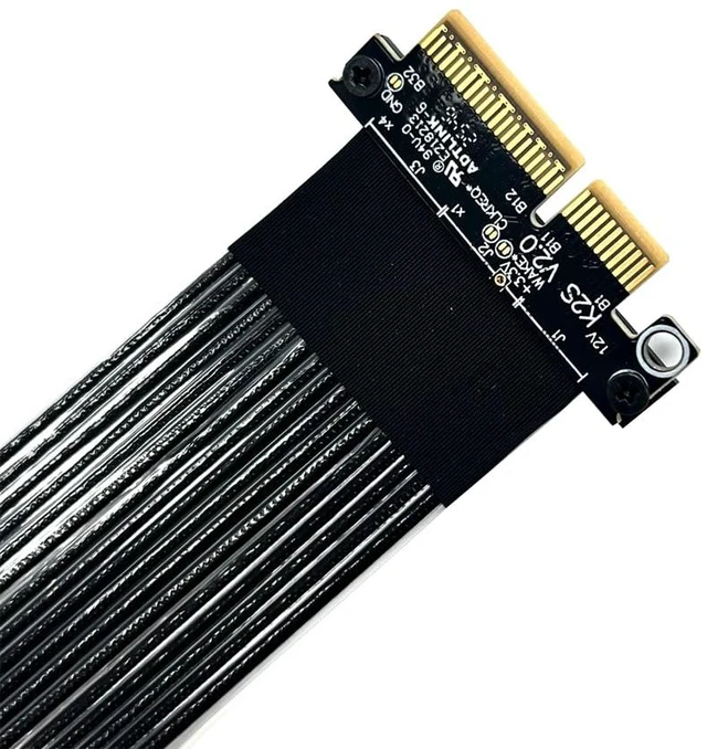 Alt view image 5 of 7 - PCIe 5.0 x4 to x1 Extension Cable 32 Gbps HighSpeed Riser Support Network Card, USB Card, Capture Card, SSD Adapter Card (K21SL-BK,25CM)