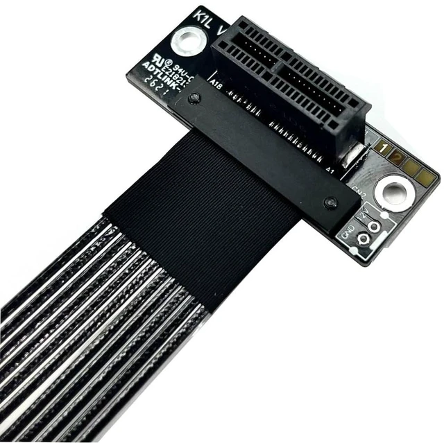 Alt view image 6 of 7 - PCIe 5.0 x4 to x1 Extension Cable 32 Gbps HighSpeed Riser Support Network Card, USB Card, Capture Card, SSD Adapter Card (K21SL-BK,25CM)