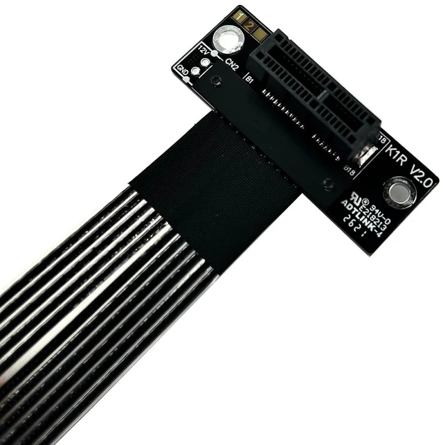 Alt view image 7 of 7 - PCIe 5.0 x4 to x1 Extension Cable 32 Gbps HighSpeed Riser Support Network Card, USB Card, Capture Card, SSD Adapter Card (K21SL-BK,25CM)
