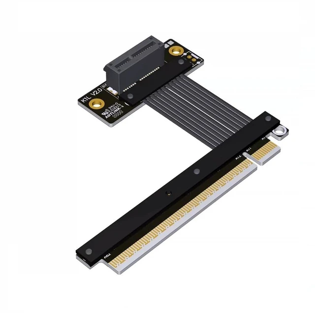 Main image of PCIe 5.0 x16 to x1 Extension Cable 32 Gbps HighSpeed Riser Support Network Card, USB Card, Capture Card, SSD Adapter Card (K31SL-BK,25CM)