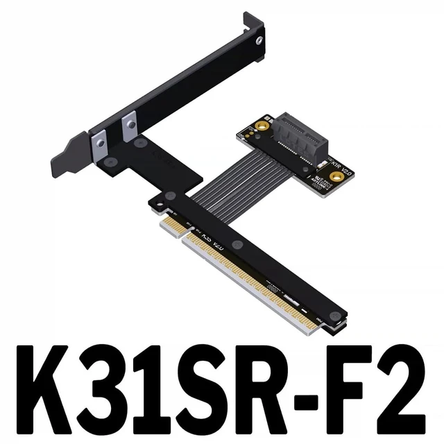 Alt view image 2 of 5 - PCIe 5.0 x16 to x1 Extension Cable 32 Gbps HighSpeed Riser Support Network Card, USB Card, Capture Card, SSD Adapter Card (K31SR-BK-F2,25CM)