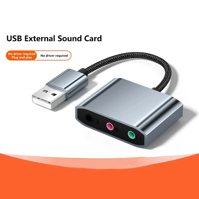 Alt view image 4 of 7 - External USB Sound Card with 3 Ports Driver-Free Plug and Play for 3.5mm Headphones Headset Microphone