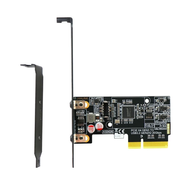 Main image of PCIe 3.0 x4 to Type-E Adapter Card 20Gbps A3242A for Front Panel USB C Enclosure