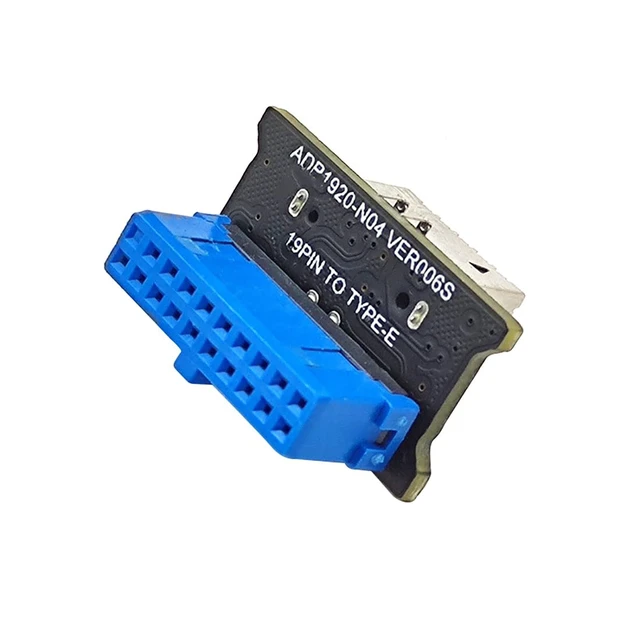 Alt view image 2 of 5 - USB 3.0 Front 19PIN to USB 3.1 Gen 2 Type-C Front Panel Header Type-E 20 to 19 Pin Adapter for Computer Mainboard