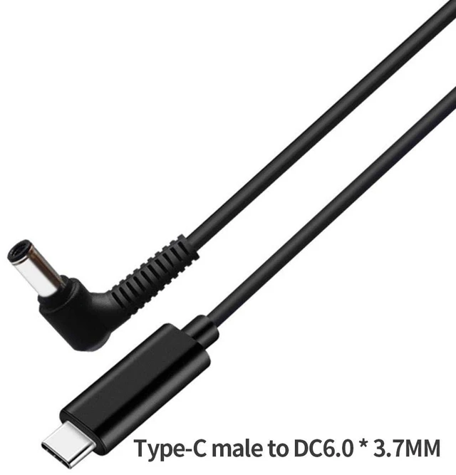 Alt view image 2 of 3 - New Laptops Portable Type-C DC Power Charger Cable 1.5M 65W USB C Male to DC Male PD Fast Charging Connector Adapter Notebook PC (DC6.0x3.7MM)