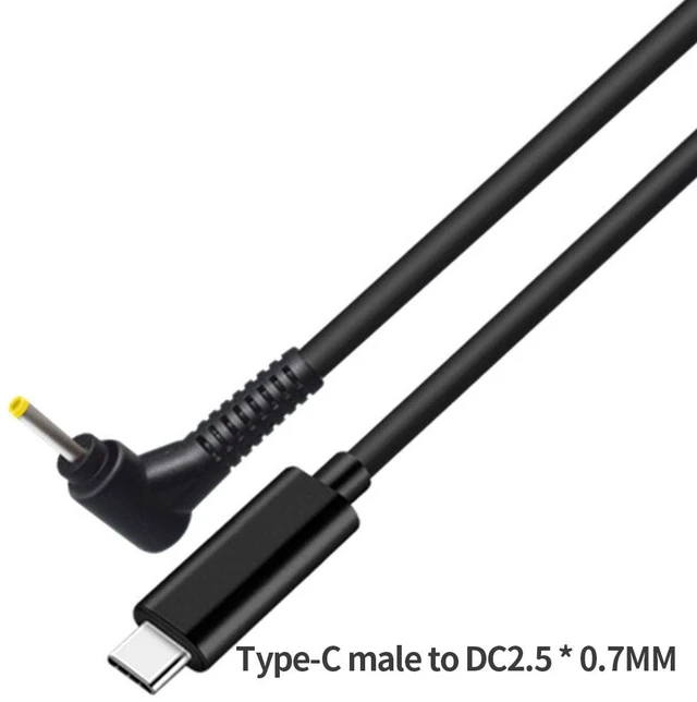 Alt view image 2 of 3 - New Laptops Portable Type-C DC Power Charger Cable 1.5M 65W USB C Male to DC Male PD Fast Charging Connector Adapter Notebook PC (DC2.5x0.7MM)