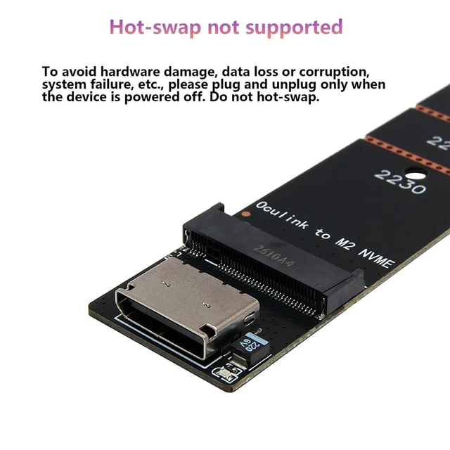 Alt view image 3 of 7 - PCIe 4.0 x4 OCuLink SFF-8612 to M.2 M-Key Adapter Compatible with M.2 NVMe 2230 2242 2260 2280 22110 SSD