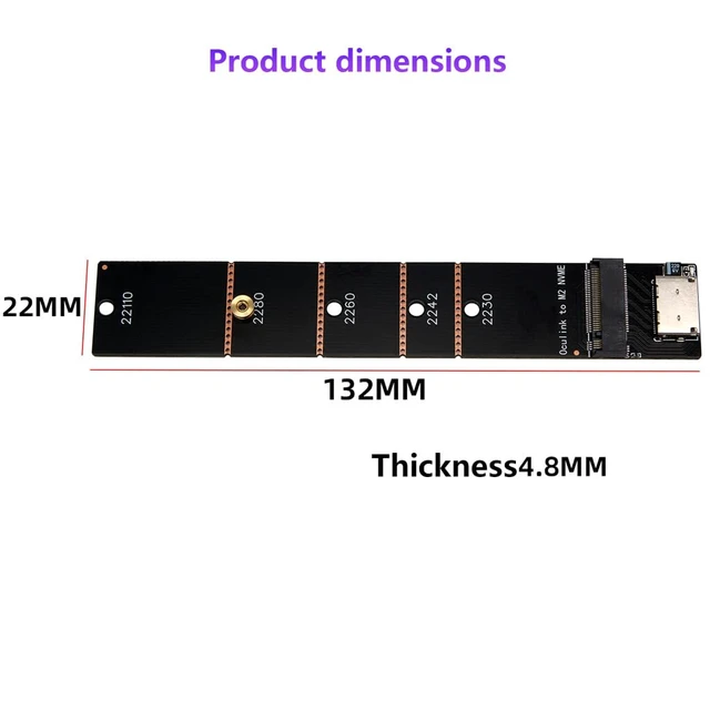 Alt view image 5 of 7 - PCIe 4.0 x4 OCuLink SFF-8612 to M.2 M-Key Adapter Compatible with M.2 NVMe 2230 2242 2260 2280 22110 SSD
