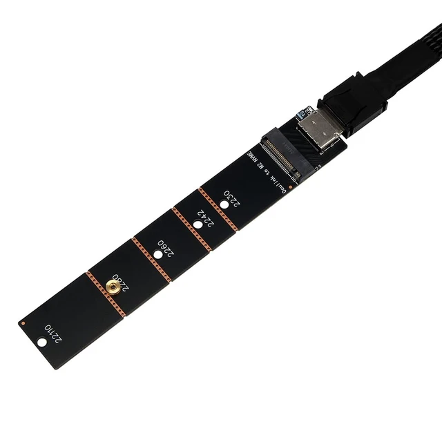 Alt view image 6 of 7 - PCIe 4.0 x4 OCuLink SFF-8612 to M.2 M-Key Adapter Compatible with M.2 NVMe 2230 2242 2260 2280 22110 SSD