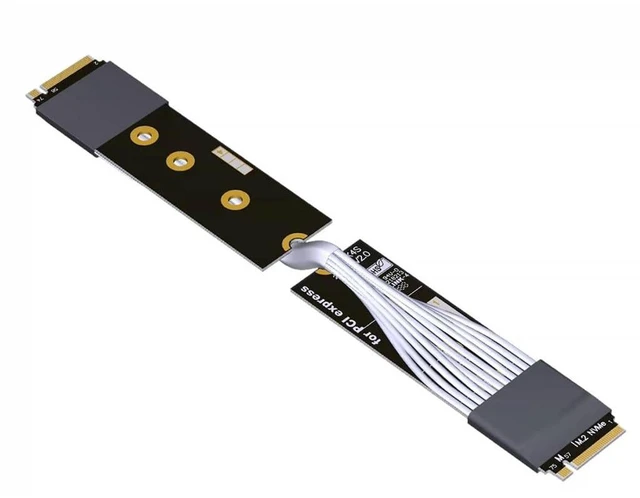 Main image of M.2 MKey PCIe 5.0 x4 Male to Male Signal Cable 128G/bps High-Temperature for Industrial Server, -40°C to 105°C (15CM,K44SS-HR Switch)