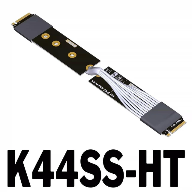 Alt view image 2 of 7 - M.2 MKey PCIe 5.0 x4 Male to Male Signal Cable 128G/bps High-Temperature for Industrial Server, -40°C to 105°C (15CM,K44SS-HT Direct)
