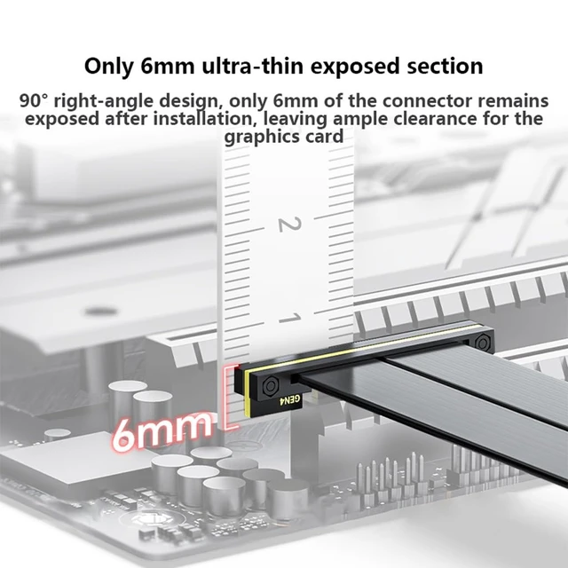 Alt view image 6 of 7 - PCIe x1 Extension Cable 8Gbps/16Gbps Gold-Plated Shielded Riser Compatible with DMA Connection (Dual 90°,PCIE3.0 5CM)