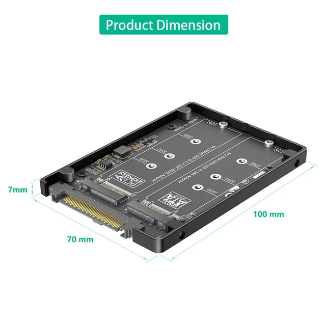 Alt view image 5 of 7 - NVMe-Compatible M-Key + NGFF B-Key SSD to U.2 SFF-8639 Converter Card with Case Supports 2230 2242 2260 2280 M.2 SSD for Server NAS